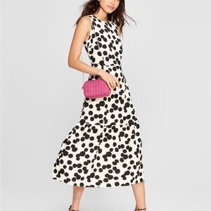 Who What Wear Black and White Halter Midi Sundress